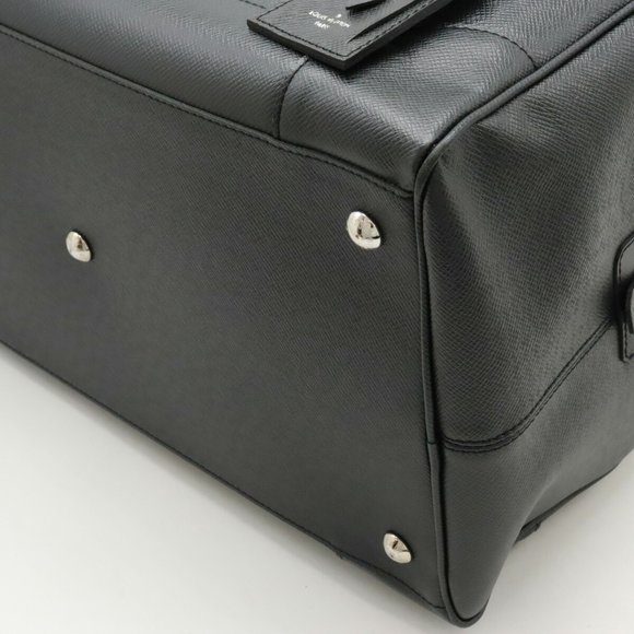 LOUIS VUITTON Taiga Stanislav Boston Bag Handbag Travel Ardoise Black M31152 - Picture 4 of 8